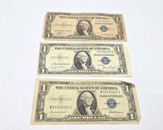 1500  3 Series 1935 D Blue Seal U.S. Dollar Bills 