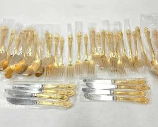 994  Gold Plated Flatware Set 