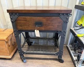 8558  Portable Butcher Block Table 