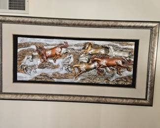 MCM horse relief wall art