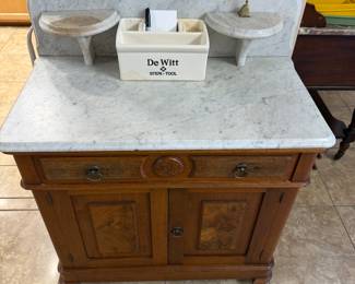 Antique Victorian era marble top washstand