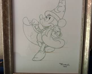 Mickey Mouse sorcerer’s apprentice fantasia 1940 litho