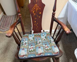 Vintage solid wood rocking chair