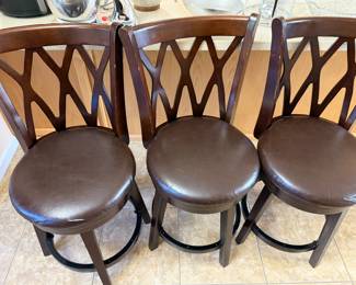 brown high barstools
