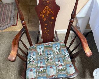 Vintage solid wood rocking chair