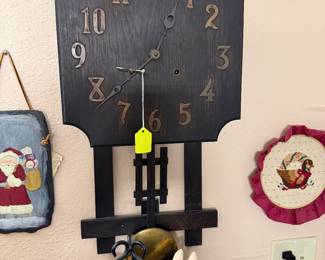 antique Mission Oak wall clock