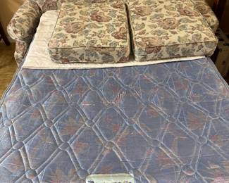 Floral sofa bed w mattress pad