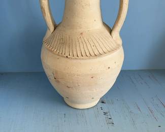 Rustic Double-Handled Clay Amphora Vase