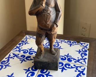 Vintage Hand-Carved Wood Don Quixote Figurine