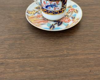 Vintage Cobalt Blue & Gold Imari Style Demitasse Cup and Saucer