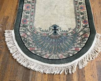 Chinese Art Deco Oval Wool Rug 36 x 58