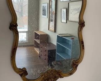 Vintage Ornate Gilt Framed Wall Mirror 27 x 42