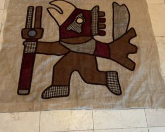 Peruvian Arpillera Tapestry 38 x 42