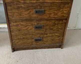 Campaign Style 4-Drawer Chest with Brass Hardware 34 x 18 x 43