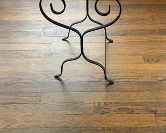 Mosaic Tile Top Accent Table with Wrought Iron Base 13 x 13 x 17