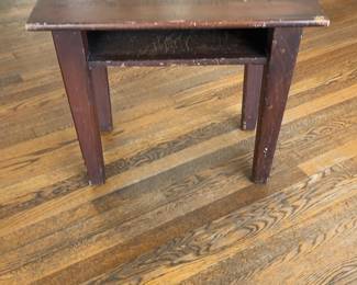 Vintage Solid Wood School Desk with Open Storage & Pencil Groove 24 x 18 x 22