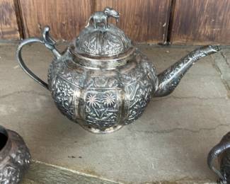 Fine & Rare Antique Indian Silver Tea Set, c1890 Calcutta. Total weight: 502gr