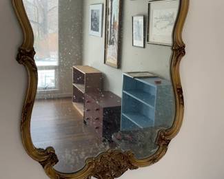 Vintage Ornate Gilt Framed Wall Mirror 27 x 42