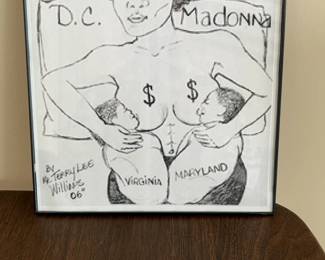 Framed Original Art Drawing "D.C. Madonna" by Terry Lee Williams (2006)