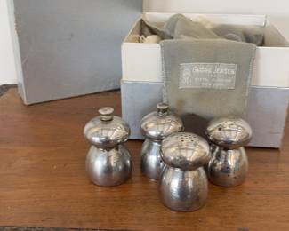 Vintage Georg Jensen Acorn Sterling Silver Salt & Pepper Shakers Set