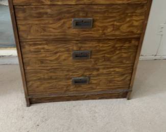 Campaign Style 4-Drawer Chest with Brass Hardware 34 x 18 x 43