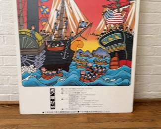 Vintage The 50th Black Ship Festival Shimoda Japan Poster on Cardboard