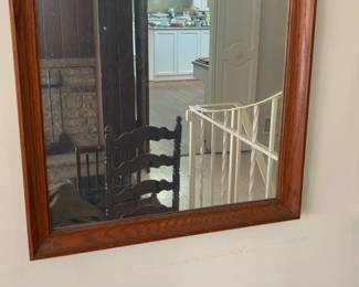 Rectangular Wall Mirror with Solid Wood Frame