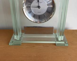 Danbury Quartz Beveled Glass Mantle Clock with Custom Engraving