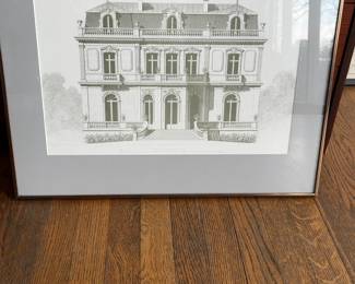 Framed Architectural Print of French Chateau Facade
