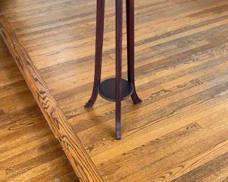 VDark Wood Tall Round Plant Stand Table 15 x 33
