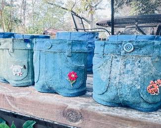 Jean Demin Cut off shorts Resin Planter