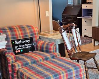 Chair and Ottoman, Lamp and Table