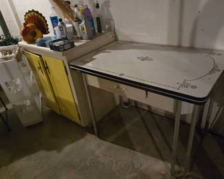 Vintage Enamel Top Table