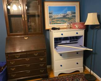 Signed Yankee Stadium Print, Secretary and Butler Desk