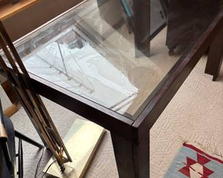 Glass-Top Table (Smoky Brown Tint)