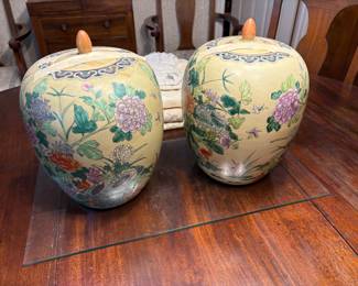 Covered Oriental Urns