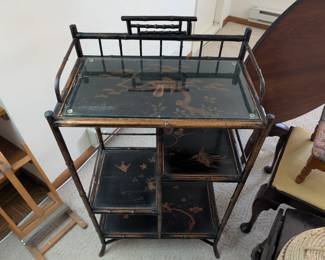 Faux Bamboo Stand with Oriental Design