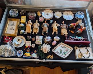 Miscellaneous Oriental Boxes, Dolls, etc