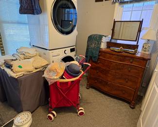 Chest of Drawers, Dollies, Hats, Gloves, Antique Shaving Mirror