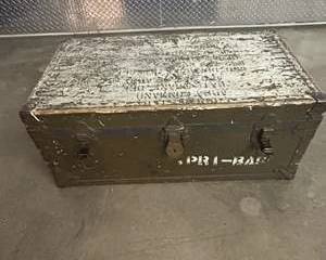 WWII U.S. Army Footlocker – Named 110th Infantry Regiment – 28th Division – European Theater