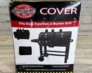 Char-Griller 5055 Grill Cover Fits Dual Function 2-Burner Model 5030 Weather Resistant