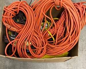Extension Cord Lot Heavy Duty Orange Outdoor Cords Mixed Lengths Shop Garage Bulk