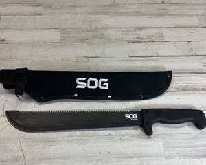 SOG SOGfari Machete 18” Sawback Survival Knife w Sheath Tactical Outdoor Tool