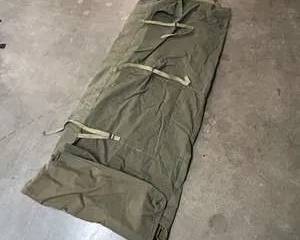 Vintage WWII Military Canvas Bedroll – Olive Drab Field Sleeping Roll – Heavy Duty Camping Gear
