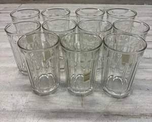 Lot of 11 Luminarc Working Glass 21 Oz Clear Tumbler Drinking Glasses France