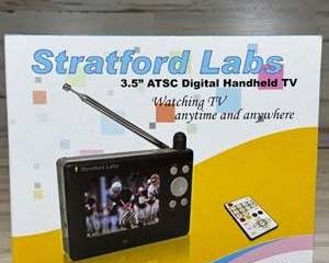 Portable TV Stratford Labs SL-350D 3.5” ATSC Digital Handheld Portable TV w/ Antenna Remote