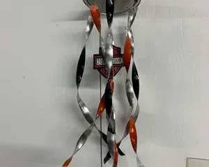 Harley-Davidson Motorcycles Metal Wind Spinner – Orange & Black Hanging Décor – Biker Garage Wall Art