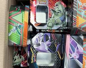 Pokémon TCG Collector Tin Lot Tyranitar Empoleon Umbreon Espeon V Heroes 12+
