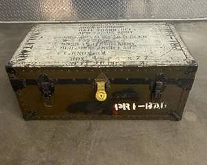 WWII U.S. Army Officer Transport Trunk – CWO Donald Lee Riegler – APO 227 – Fort Knox
