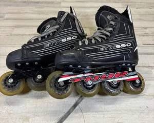 Tour ETX550 Inline Hockey Skates USA 4 EU 36.5 Hi-Lo Wheels Senior Street System